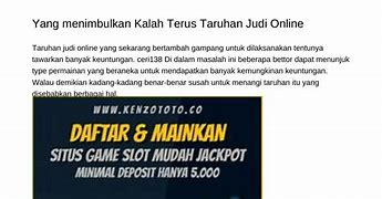 Akun Judi Kalah Terus Apa Penyebabnya